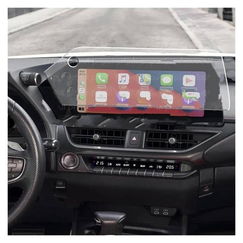 GPS Transparent Displayschutzfolie Für Lexus Für UX250H 2022 2023 12,3 Zoll Auto Infotainment Radio GPS Navigation Zubehör Gehärtetem Glas Screen Protector Film Auto Navigation Schutzfolie von Dogkapm
