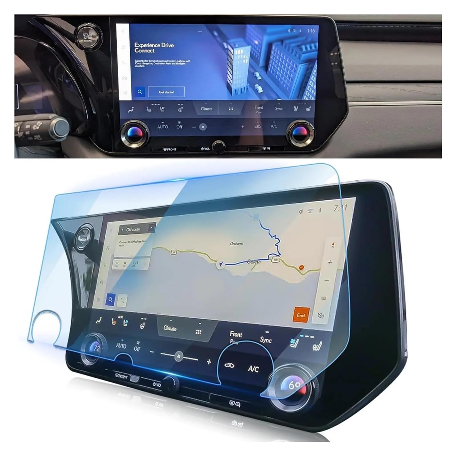 GPS Transparent Displayschutzfolie Für Lexus RX350/RX350h/RX500h 2023 2024 14 Zoll LCD Touch Screen Navigation GPS Schutz Zubehör Gehärtetem Glas Film Auto Navigation Schutzfolie von Dogkapm