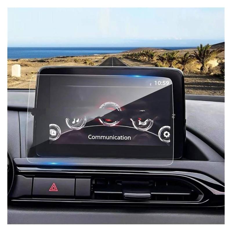 GPS Transparent Displayschutzfolie Für Mazda Für MX-5 Für MX5 2015-2022 7 Zoll LCD Auto Radio GPS Navigation Innen Zubehör Gehärtetem Glas Screen Protector Film Auto Navigation Schutzfolie von Dogkapm