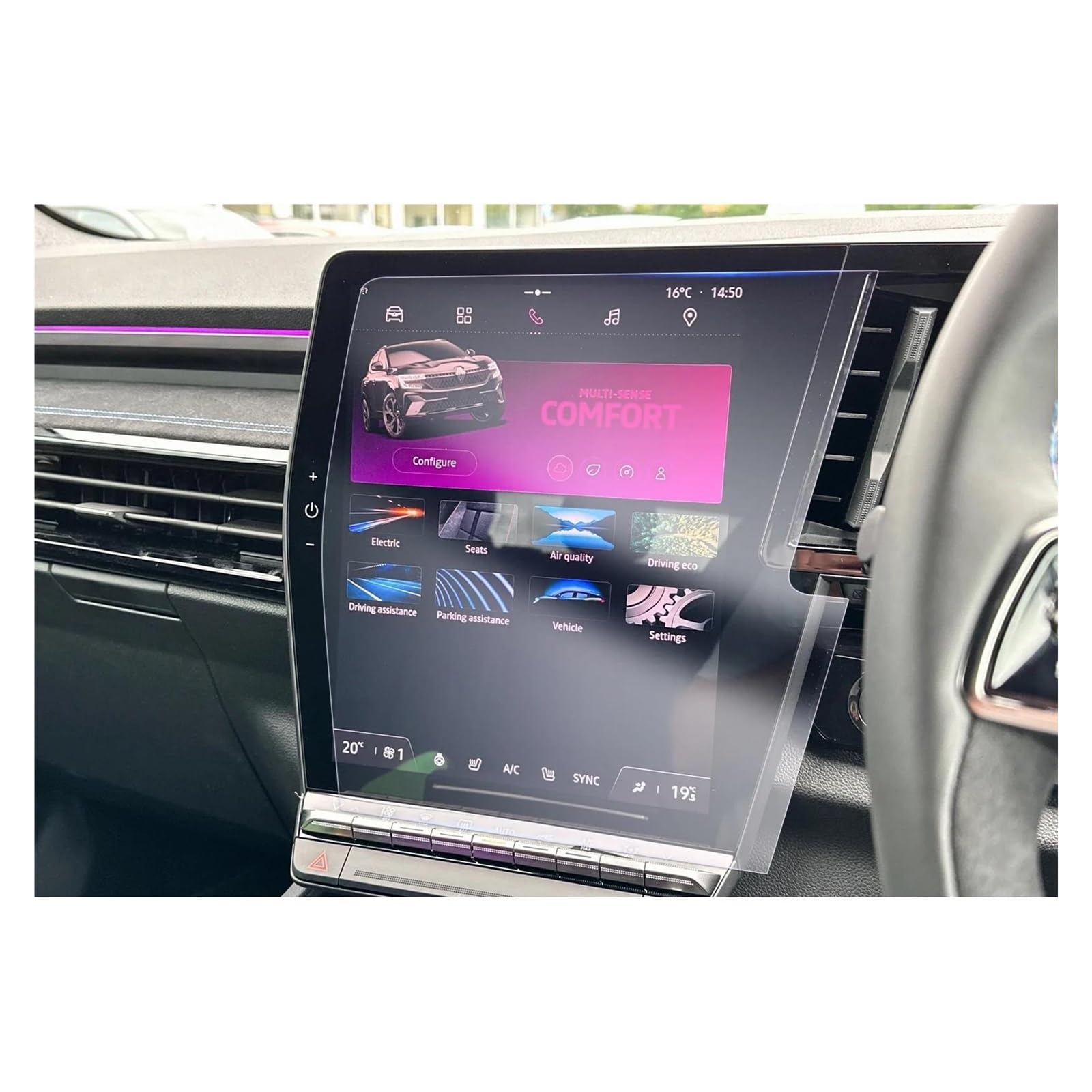 GPS Transparent Displayschutzfolie Für Megane Für E-Tech/Austral 2022 2023 2024 Auto Navigation Instrument Display Auto Innen Zubehör Nano Screen Protector Auto Navigation Schutzfolie(Right Hand Dri von Dogkapm
