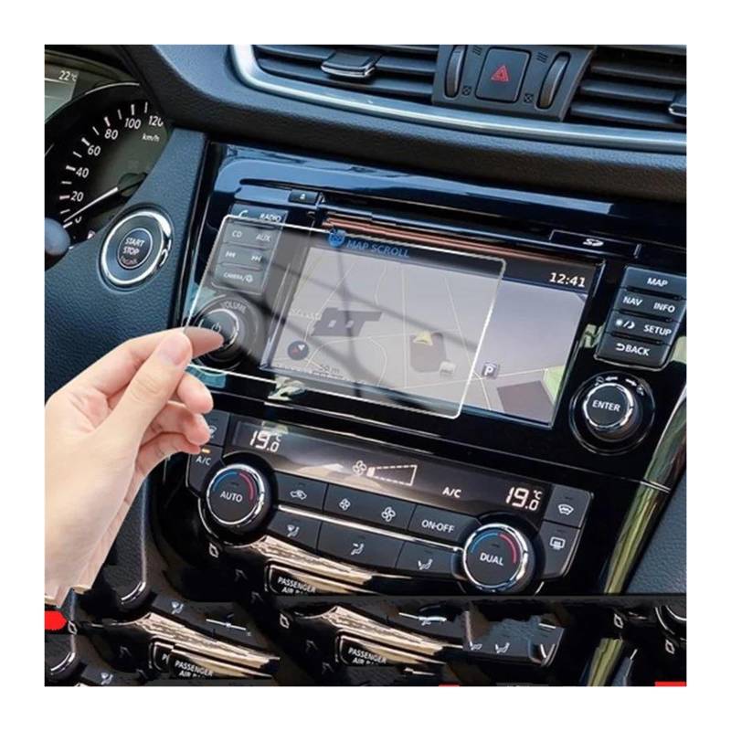 GPS Transparent Displayschutzfolie Für Nissan Für Qashqai J11 X-Trail T32 2015-2018 Innen Zubehör GPS Bildschirm Film Auto Navigation Gehärtetem Glas Screen Protector Auto Navigation Schutzfolie von Dogkapm