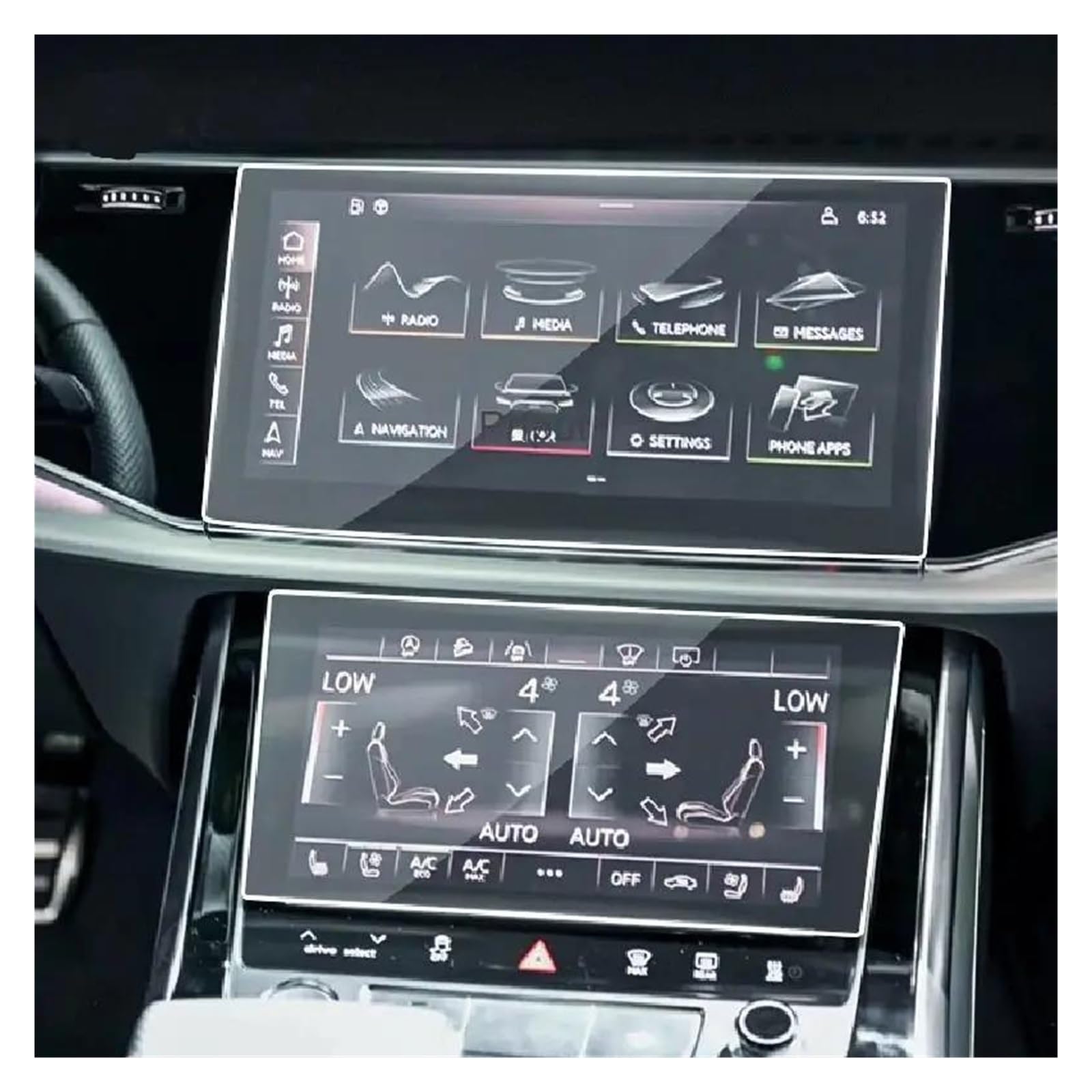 GPS Transparent Displayschutzfolie Für Q7 Für Q8 2020-2021 Auto GPS Navigation Film LCD Bildschirm Gehärtetem Glas Schutz Film Anti-Scratch Film Zubehör Auto Navigation Schutzfolie von Dogkapm