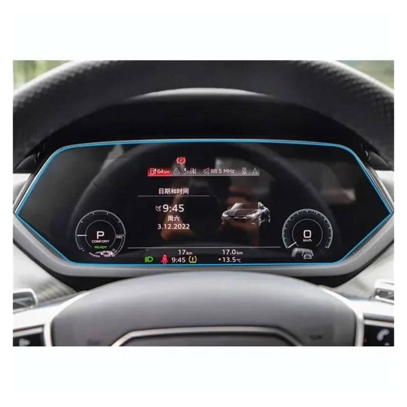 GPS Transparent Displayschutzfolie Für RS E-tron GT 2022 2023 Auto GPS Navigation Dashboard LCD Bildschirm Gehärtetes Glas Schutz Film Auto Innen Zubehör Auto Navigation Schutzfolie(Dashboard) von Dogkapm