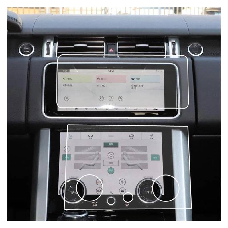 GPS Transparent Displayschutzfolie Für Range Für Rover Sport 2019 2021 Auto GPS Navigation Multimedia Radio PET Screen Protector Film Auto Navigation Schutzfolie von Dogkapm