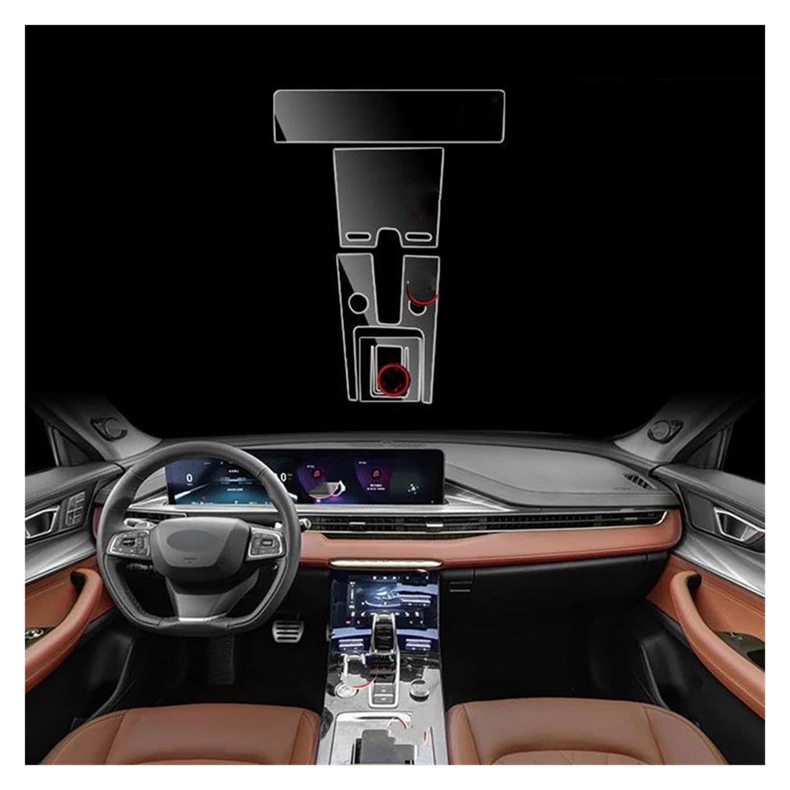 GPS Transparent Displayschutzfolie Für Tiggo 8 PRO MAX 2022 Auto Center Konsole Film Navigation Bildschirm Konsole Panel TPU Schutz Ersatz Auto Navigation Schutzfolie(1 Set) von Dogkapm