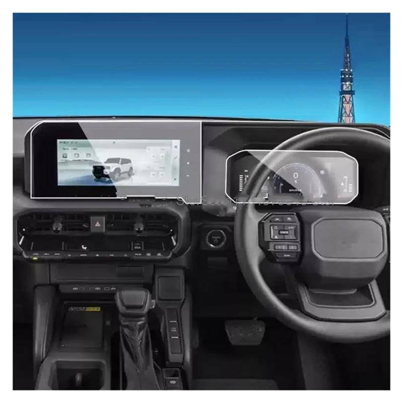 GPS Transparent Displayschutzfolie Für Toyota Für Land Für Cruiser 250 2024 12,3 Zoll Auto Infotainment GPS Navigation Anti-scratch-Film Gehärtetes Glas Screen Protector Auto Navigation Schutzfolie(GP von Dogkapm