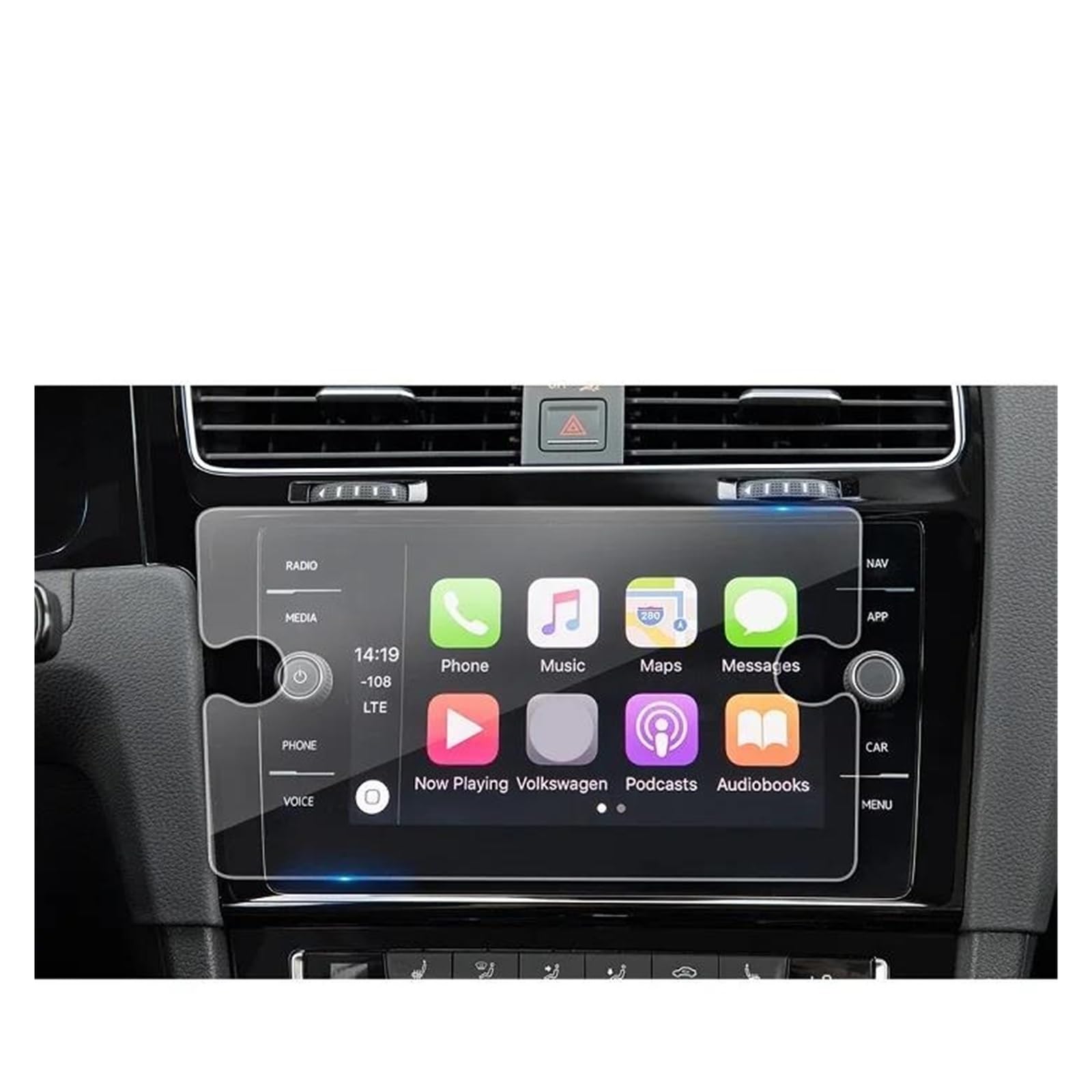 GPS Transparent Displayschutzfolie Für VW Für Golf 7 2016 2017 2018 Auto Navigation Touchscreen Auto Innen Zubehör Auto Multimedia Screen Protector Auto Navigation Schutzfolie(8-Inch) von Dogkapm