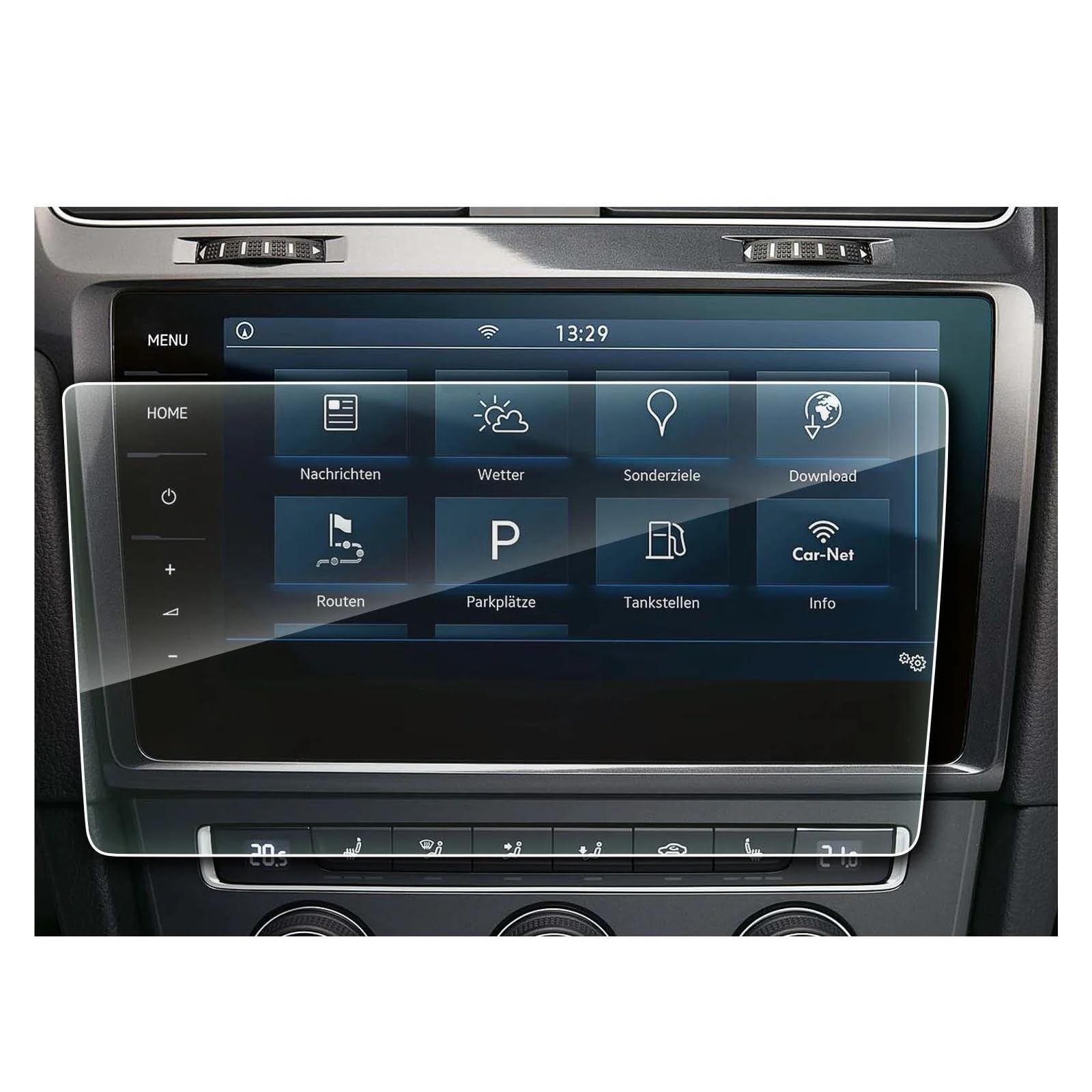 GPS Transparent Displayschutzfolie Für VW Für Golf 7 Für GTI Für GTE Für GTD 2018 9,2 Zoll Autoradio GPS Navigation Innen Zubehör Gehärtetem Glas Screen Protector Film Auto Navigation Schutzfolie von Dogkapm