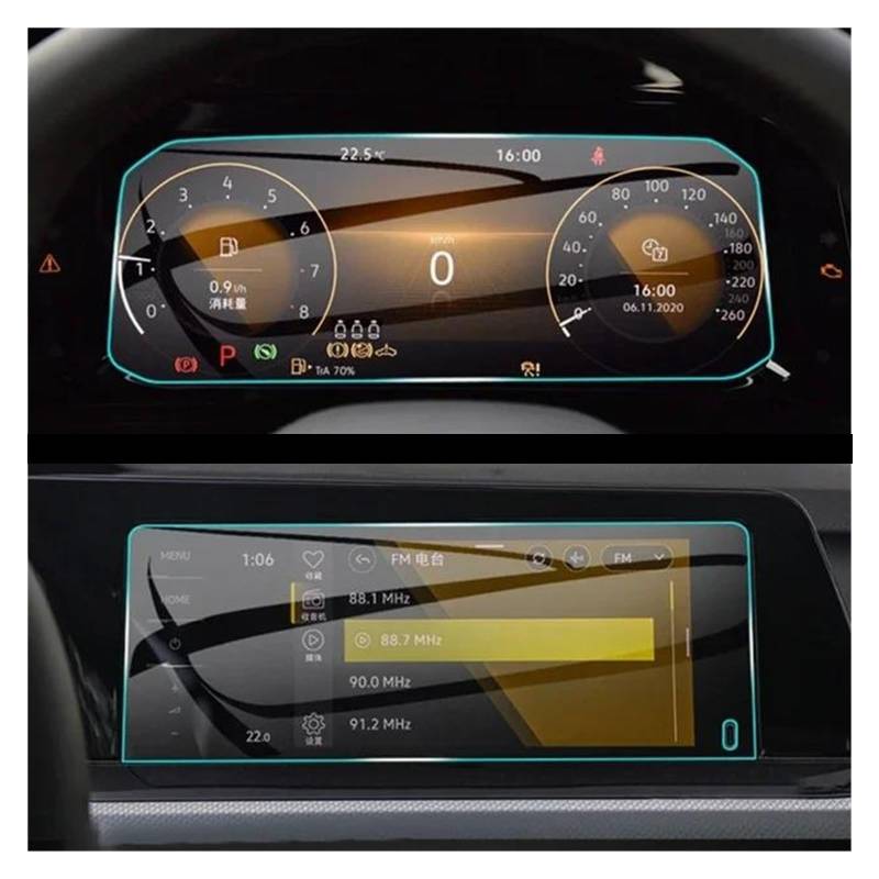 GPS Transparent Displayschutzfolie Für VW Für Golf 8 MK8 2020-2023 Für GTI GPS Navigation Film LCD Screen Schutz Film Auto Zubehör Gehärtetem Glas Auto Navigation Schutzfolie(Dashboard 8.25 GPS) von Dogkapm