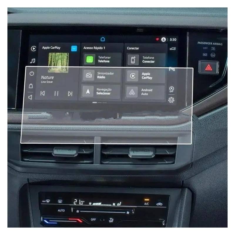 GPS Transparent Displayschutzfolie Für VW Für Novo Für Virtus 2023 10,1 Zoll Auto GPS Navigation Innen Anti-Scratch Gehärtetem Glas Screen Protector Film Auto Navigation Schutzfolie von Dogkapm