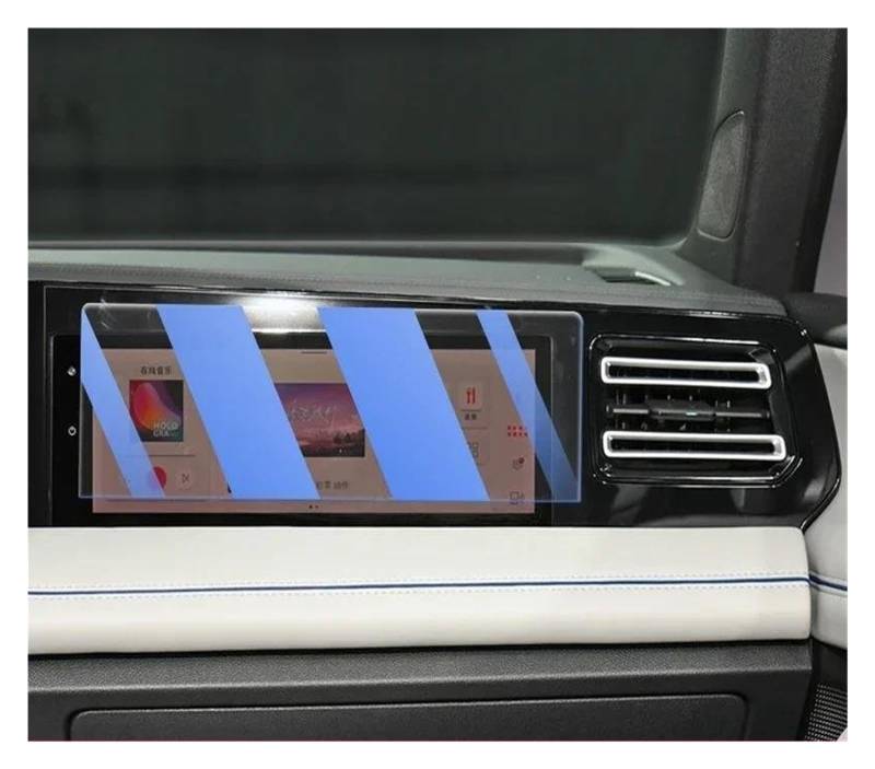 GPS Transparent Displayschutzfolie Für VW Für Tiguan Pro 2024-2025 Auto Interior Center Konsole Bildschirm Schoner Anlassen Glas Film Anti Scratch LCD Bildschirm Auto Navigation Schutzfolie(B Blue lig von Dogkapm