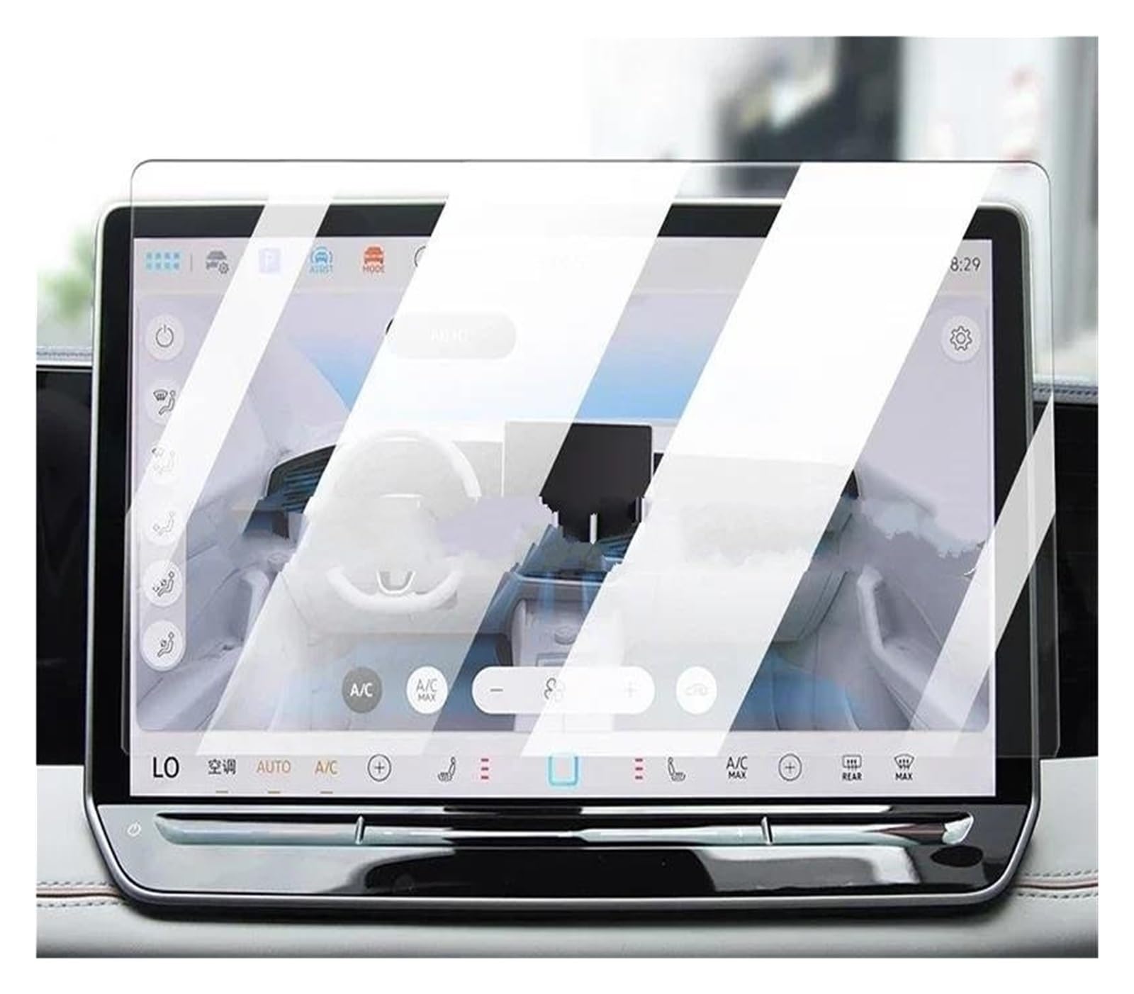 GPS Transparent Displayschutzfolie Für VW Für Tiguan Pro 2024-2025 Auto Interior Center Konsole Bildschirm Schoner Anlassen Glas Film Anti Scratch LCD Bildschirm Auto Navigation Schutzfolie(C HD) von Dogkapm