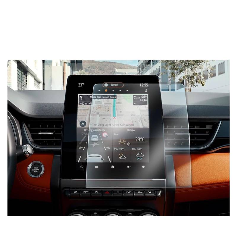 GPS Transparent Displayschutzfolie Für Zoe Für Clio 5 Für Captur 2 Arkana Einfach Link 2022 Auto Touch Display Auto Innen Zubehör PET Screen Protector Auto Navigation Schutzfolie von Dogkapm