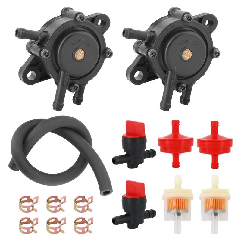 Dokili Kraftstoffpumpe Auto Vakuum Heizölpumpe für 1/4" Kraftstoffleitung für Mikuni 808492 808656 491922 691034 692313 Benzinpumpe Motor Ersatzteile Schwarz (2pcs) von Dokili