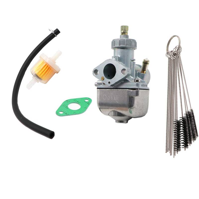 Dokili Vergaser 19mm 16N1-11 für Simson S50 S51 S70 DDR-Typ 1.Wahl, Vergaser Carbon Reiniger Kit & Kraftstofffilter Befestigungsdichtung von Dokili