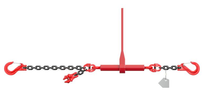 Dolezych Spannzurrkette PowerLash L-150, 2200 daN, 1-teilig, mit Gabelkopfhaken, 2 m Länge, Kette 6-8, schwarz/rot von Dolezych