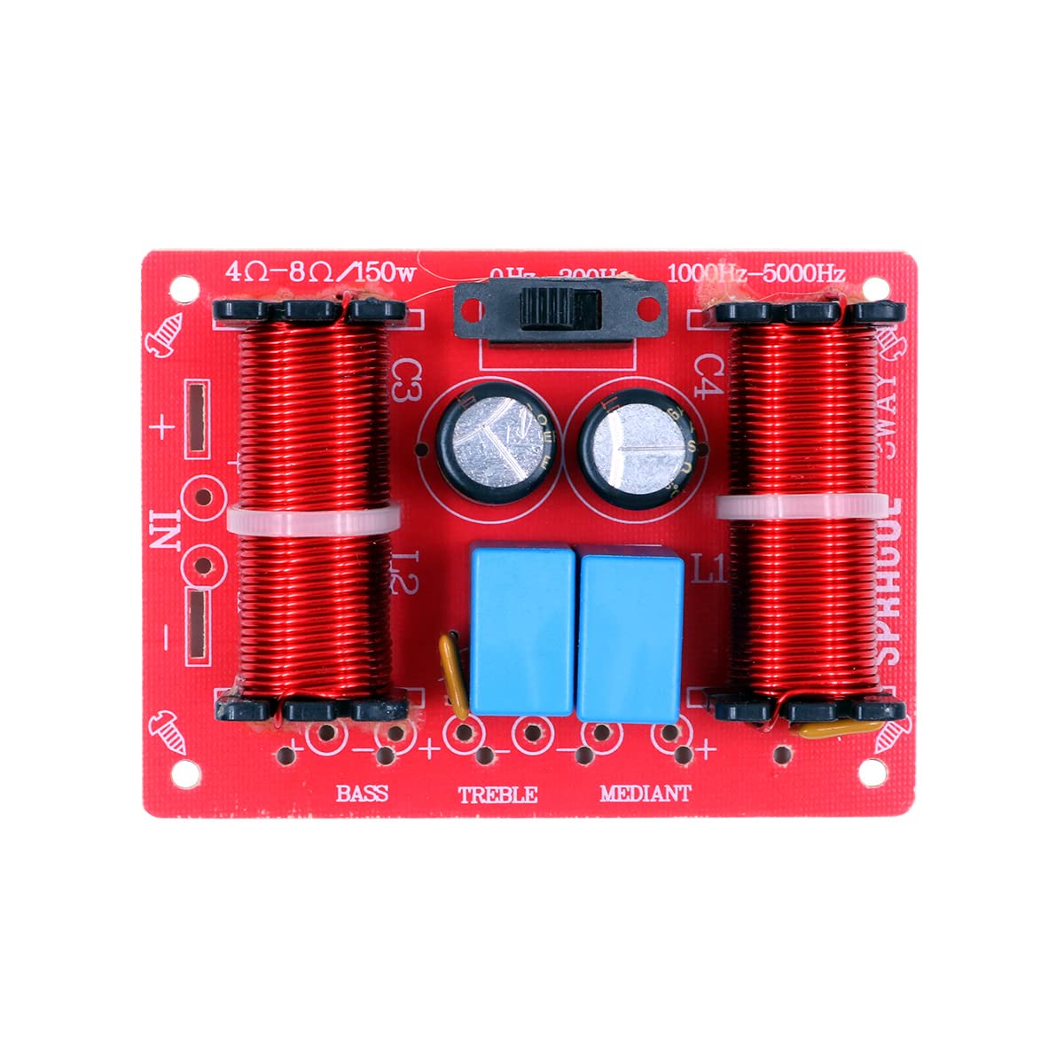 DollaTek 2Pcs 150W 3WAY Audio Lautsprecher Höhen Mittlerer Bass 3 Teiler DREI-Wege-Lautsprecher Frequenzteiler Modul DollaTek 2Pcs 150W 3WAY Audio Lautsprecher Höhen Mittlerer Bass 3 Teiler DREI-Wege-Lautsprecher Frequenzteiler Modul von DollaTek