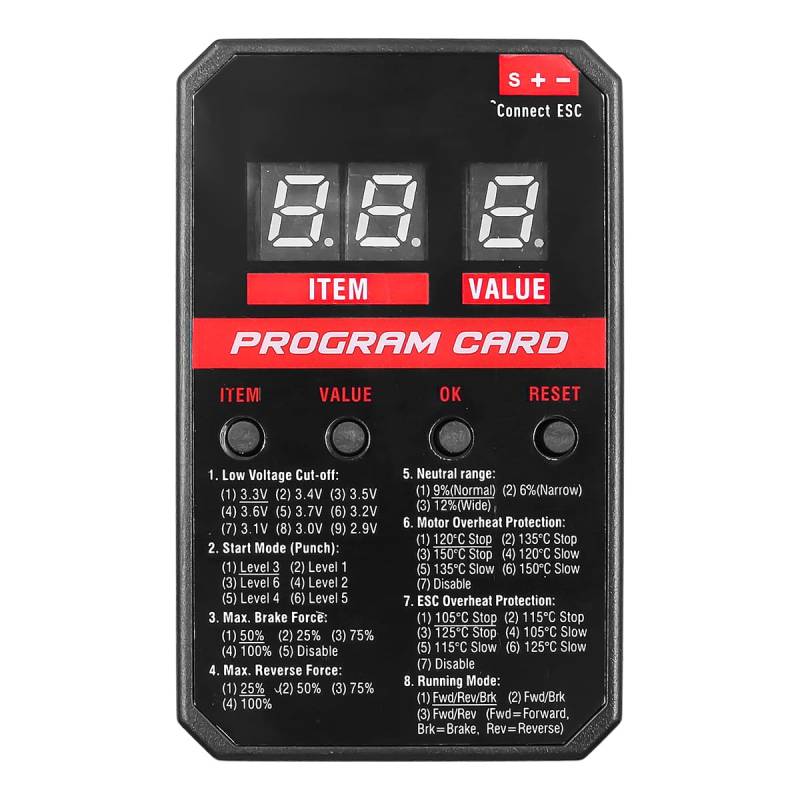 DollaTek ESC-Programmierkarte, LED-Programmkartenbox, Kompatibel Mit Surpass Hobby Rocket Brushless ESC 25 A, 35 A, 45 A, 60 A, 80 A, 120 A, 150 A von DollaTek