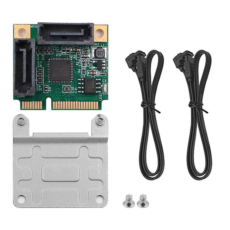 DollaTek Mini PCI-E PCI Express zu SATA 3.0 Dual Ports Konverter Festplattenerweiterungskarte für Motherboard von DollaTek