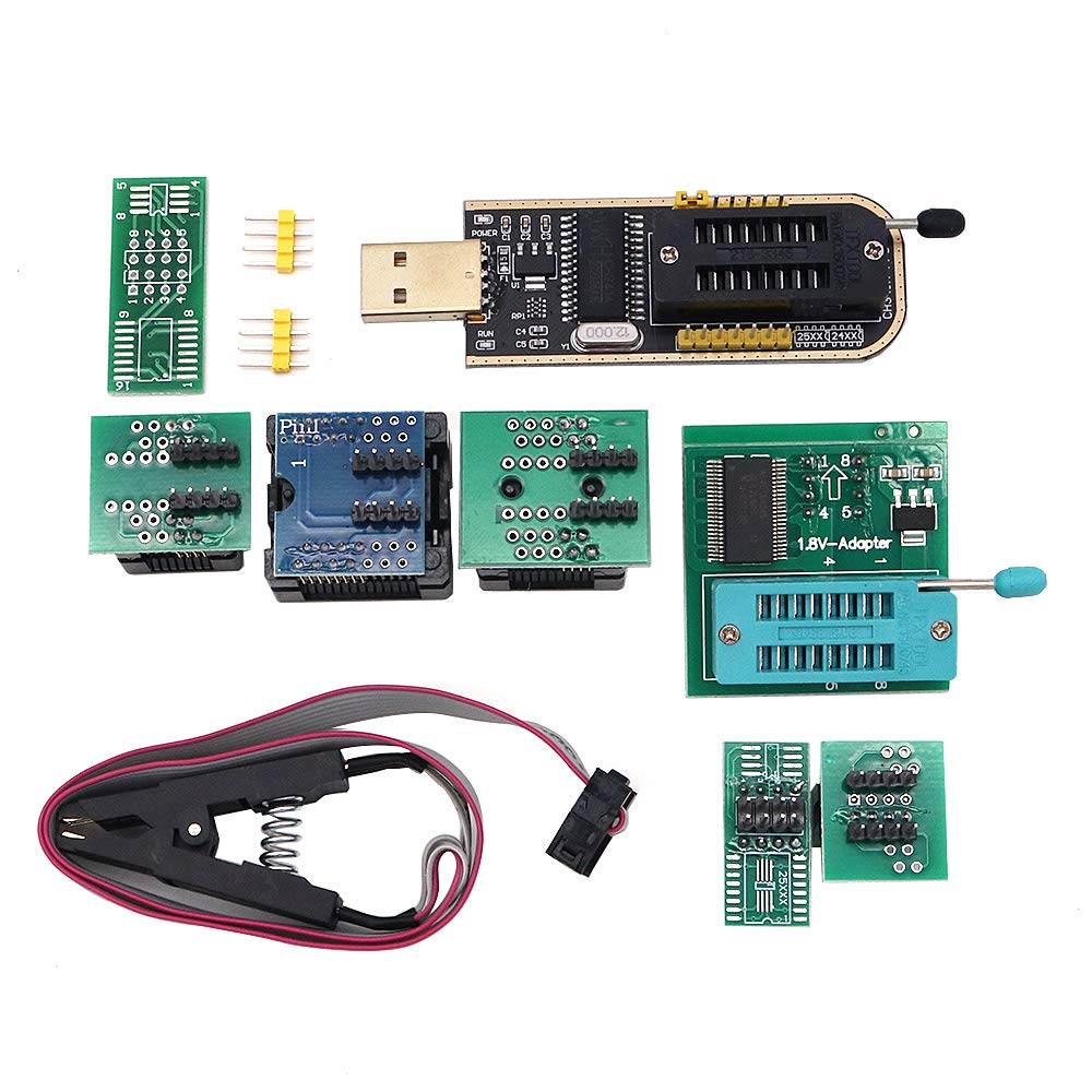 DollaTek Programmierer ch341a + sop8 zu dip8 + 1.8V Adapter + sop8 zu dip8 Buchse + sop8 Clip DollaTek Programmierer ch341a + sop8 zu dip8 + 1.8V Adapter + sop8 zu dip8 Buchse + sop8 Clip von DollaTek