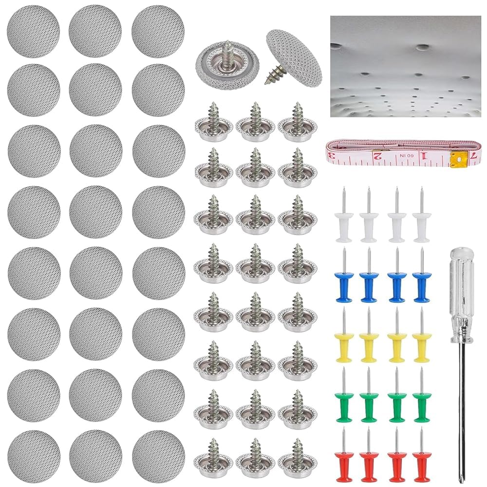 Dachhimmel Reparatur Set, Grau Auto Dach Nieten Auto Dachhimmel Reparatur Dachhimmel Reparatur Knöpfe Himmel Reparieren Set mit Stecknadeln Schraubendreher Maßband für Alle Autos Dachhimmel Reparatur Set, Grau Auto Dach Nieten Auto Dachhimmel Reparatur Dachhimmel Reparatur Knöpfe Himmel Reparieren Set mit Stecknadeln Schraubendreher Maßband für Alle Autos von Domicubes