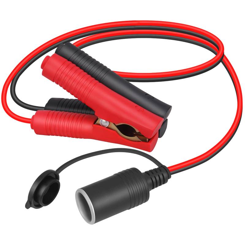 12V/24V KFZ Zigarettenanzünder Kabel Steckdose Adapter für Zigarettenanzünder Staubdicht Wasserdicht Auto Batterieklemme Alligator Clip Steckdose Adapter 50cm 14AWG Kabel 20A von Dongge