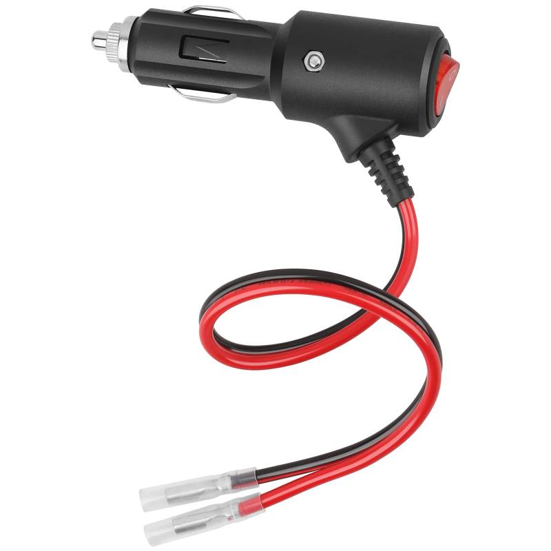 Dongge Zigarettenanzünderstecker mit Schalter Verlängerungskabel 12-24v Universalstecker mit 14awg Kabel 30cm 15A für DC Stromanschluss in Autos Booten etc. von Dongge