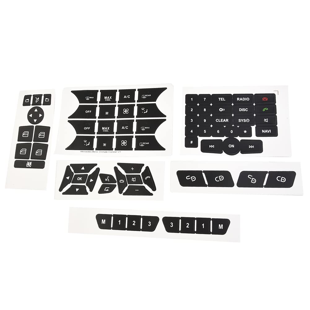 Autoradio-CD-Knopf-Aufkleber, Autoradio-Knopf-Aufkleber, Reparatur-Set, passend für Mercedes*Benz 2007–2014 Autoradio-CD-Knopf-Aufkleber, Autoradio-Knopf-Aufkleber, Reparatur-Set, passend für Mercedes*Benz 2007–2014 von Donkivvy
