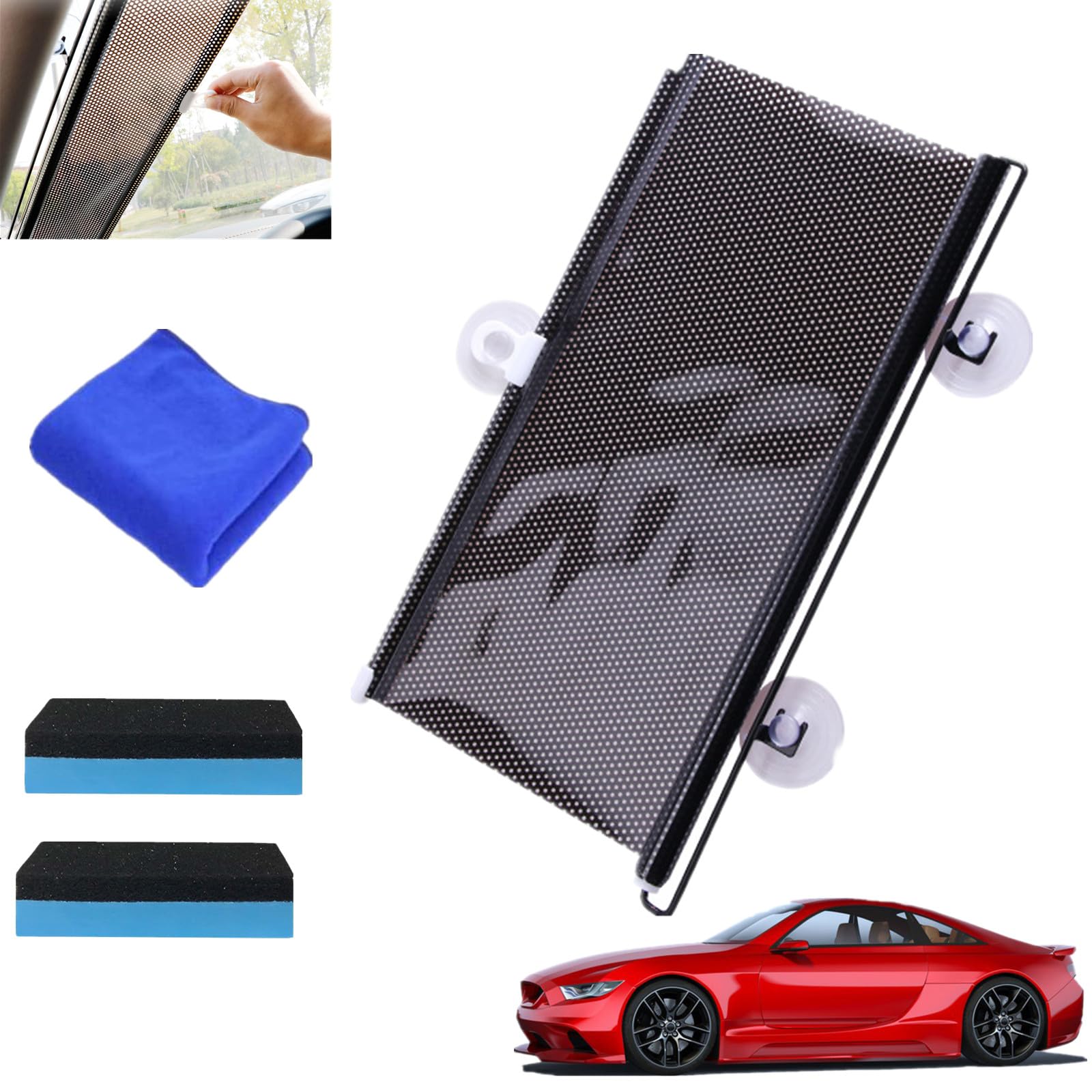 Donubiiu Automatic Retractable Sun Shade for Car,Retractable Sun Shade for Car Windshield, Car Retractable Curtain with Uv Protection, Roller Sun Shade Car Curtains for Windshield (Black,68 * 125) von Donubiiu