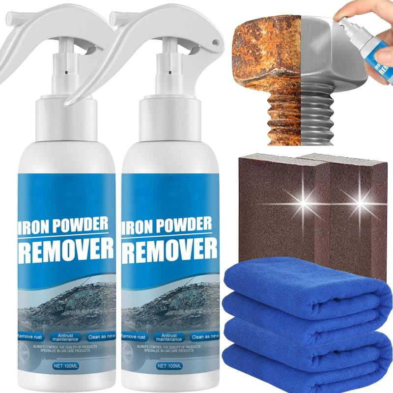 Donubiiu Orblumi - Rust Varnish Magic Spray, Orblumi Iron Powder Remover, Rustout Instant Remover Spray, Multi Purpose Rust Remover Spray, Rust Remover Spray for Metal (100ML-2PCS) von Donubiiu