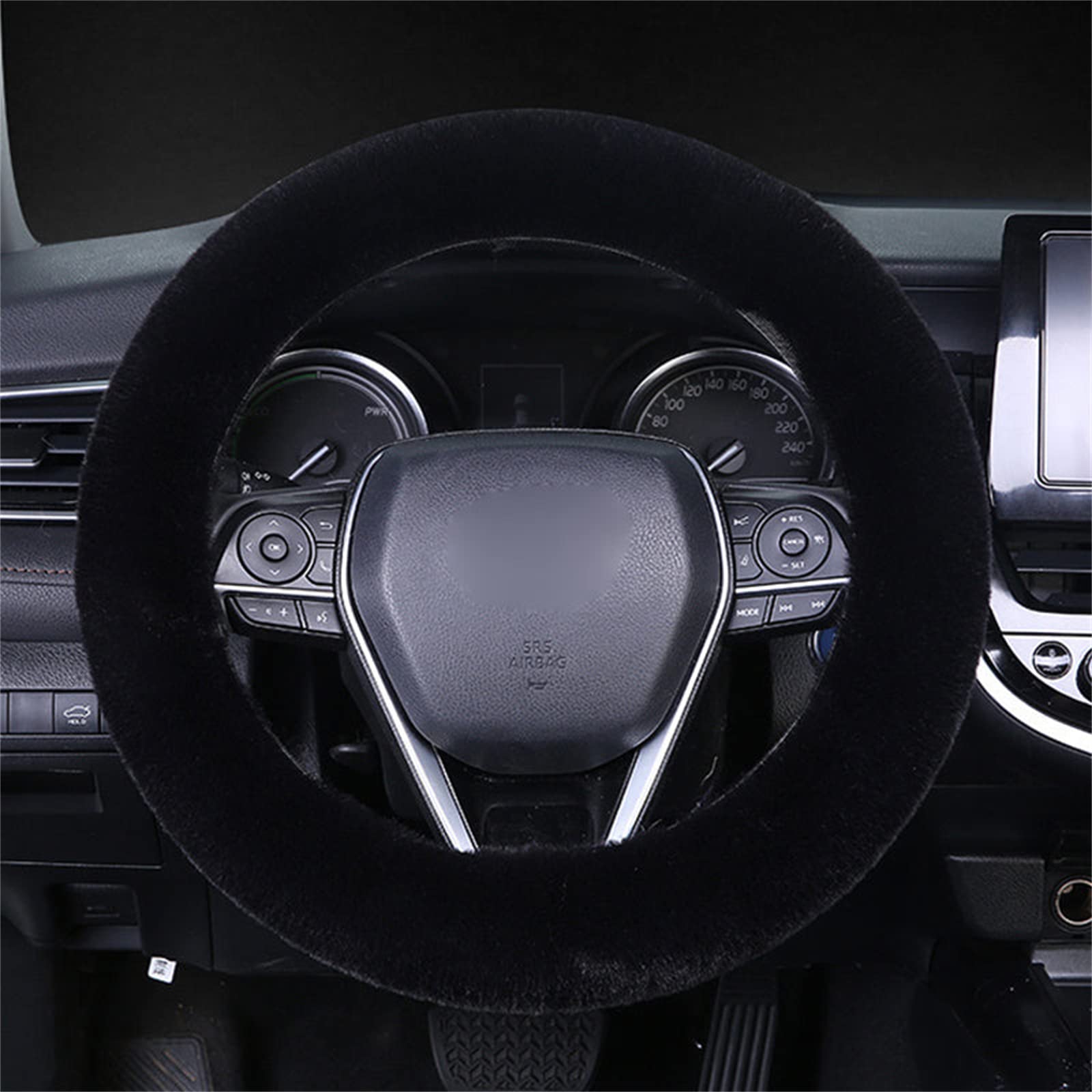 Donubiiu Universal Plush Car Steering Wheel Cover,Furry Steering Wheel Covers,Warm Steering Wheel Cover,Steering Wheel Cover Winter,Steering Wheel Cover Women Fluffy (Black) von Donubiiu