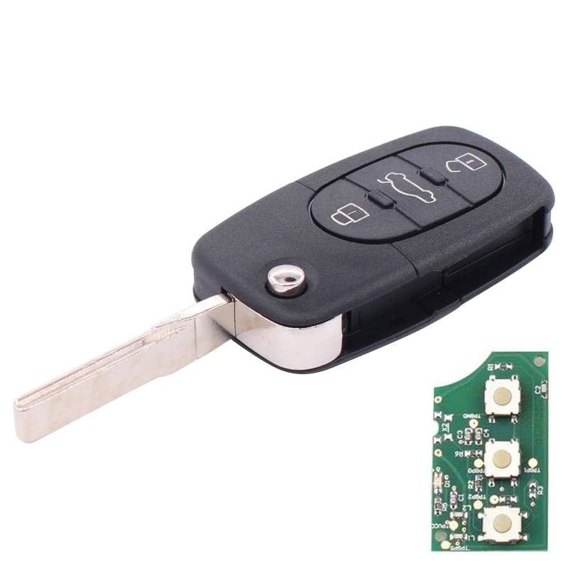Doo Engy Schlüssel Klappschlüssel Autoschlüssel Funk Fernbedienung Sender Sendeeinheit mit Schlüsselgehäuse Fräsen für A3 8L A4 RS4 B5 8d A6 C5 4b A8 4D TT 8N 4D0837231A von Doo Engy
