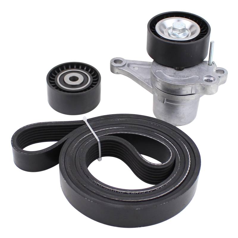 Keilrippenriemensatz Riemenspanner Spannrolle Keilrippenriemen Spannarm Umlenkrolle Spanner für NV400 Primastar X83 Movano B Vivaro A Espace 4 Laguna 3 Grandtour Laguna 2 Master 3 Trafic 2 Vel Satis von Doo Engy