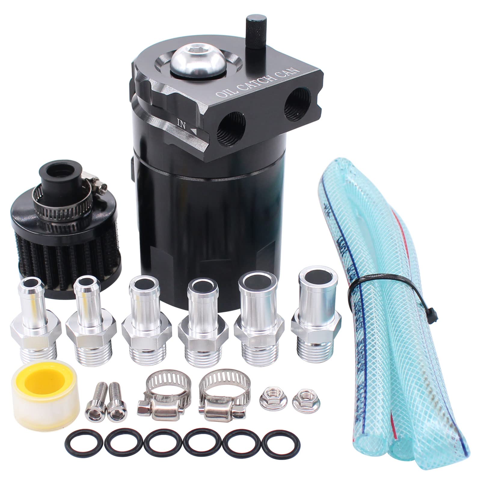 Öl Catch Tank Kann Ölauffangbehälter Lagertank 300ml universal Auto Motor Ölbehälter Autoöltank Motorluft Ölabscheiderbehälter mit Luftfilter Filter Schlauch und sonstiges Zubehör schwarz für Autos Öl Catch Tank Kann Ölauffangbehälter Lagertank 300ml universal Auto Motor Ölbehälter Autoöltank Motorluft Ölabscheiderbehälter mit Luftfilter Filter Schlauch und sonstiges Zubehör schwarz für Autos von Doo Engy