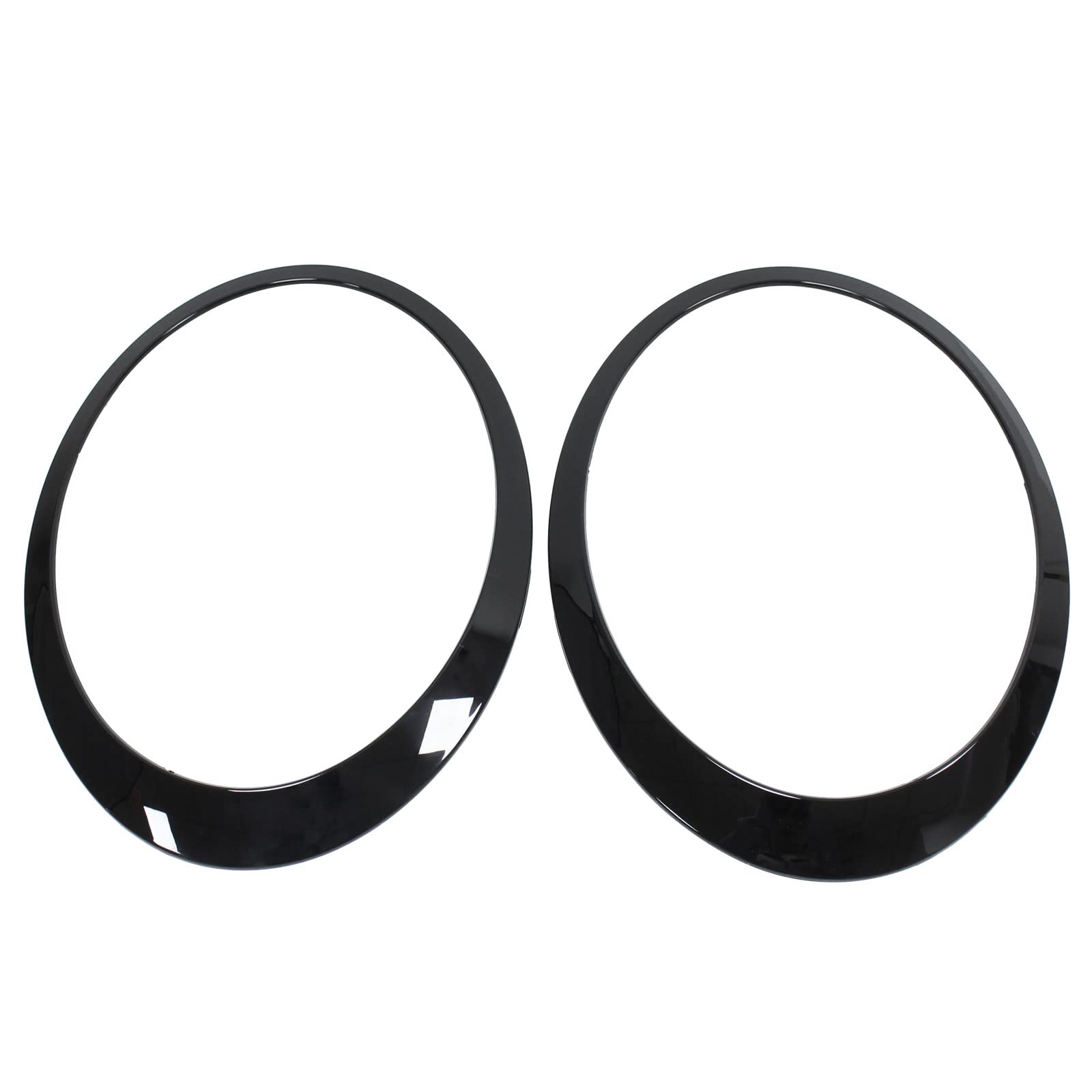 Scheinwerfer Zierring runde Ring Frontscheinwerfer Blende Rahmen Verkleidung Abdeckung Zierleisten Rand Zierringblende glänzend schwarz vorne links und rechts für Mini R56 R57 R58 R59 2007-2015 von Doo Engy