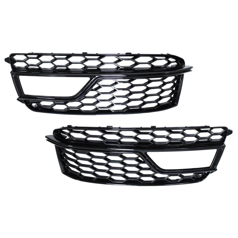 Stoßstange Gitter Nebelscheinwerfer Abdeckung Kühlergrill Stoßfänger Grillgitter Blende Lampen Grill Frontstoßstange Lüftungsgitter Rahmen schwarz vorne links rechts für A5 8T S5 A5 S-line 2013-2017 von Doo Engy