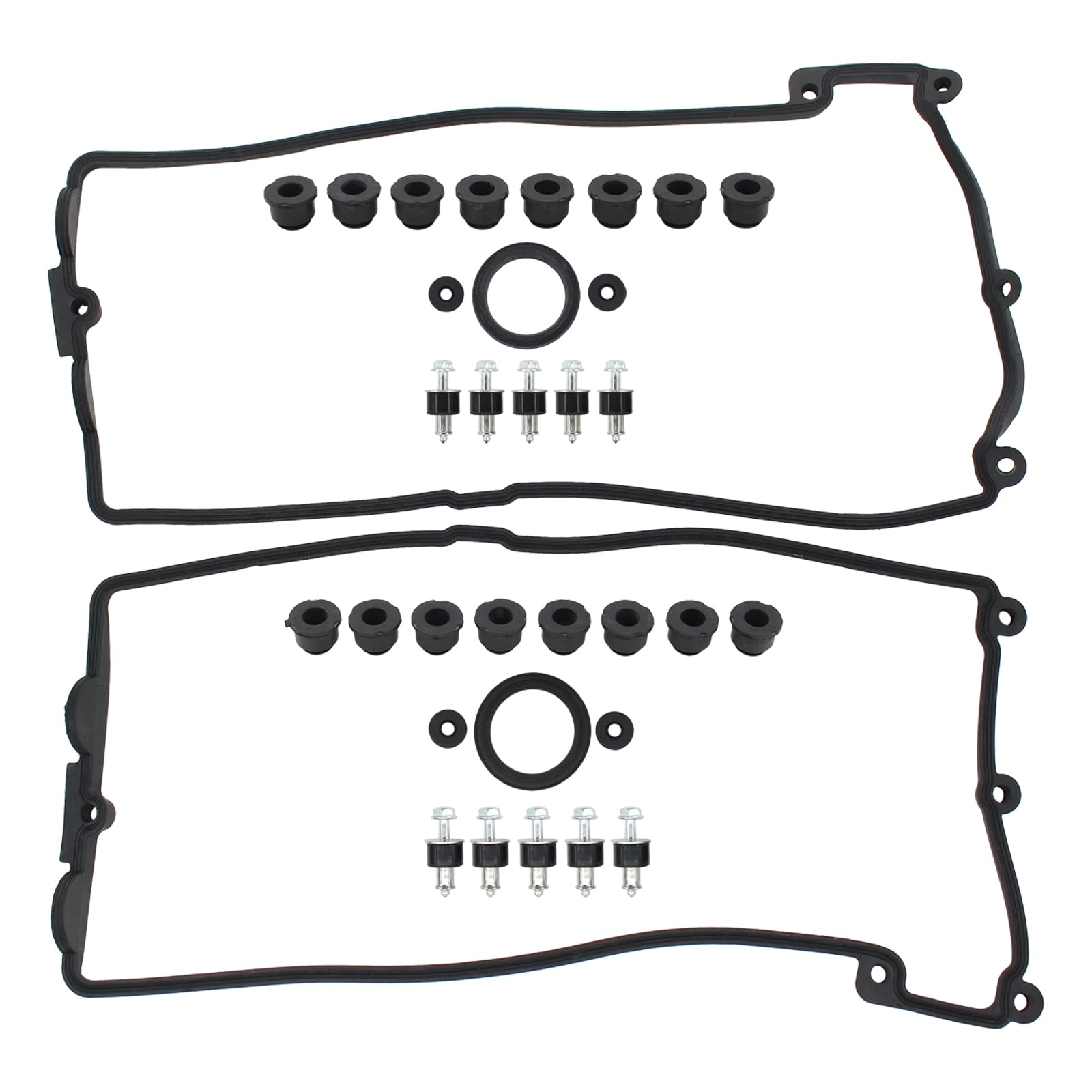Zylinder Ventildeckeldichtung Satz Zylinderkopfhaube Dichtung Motor Ventildeckel Gummidichtung Dichtring Dichtungssatz links und rechts für 5er E60 E61 Touring 6er E63 6er E64 7er E65 X5 E53 X5 E70 von Doo Engy