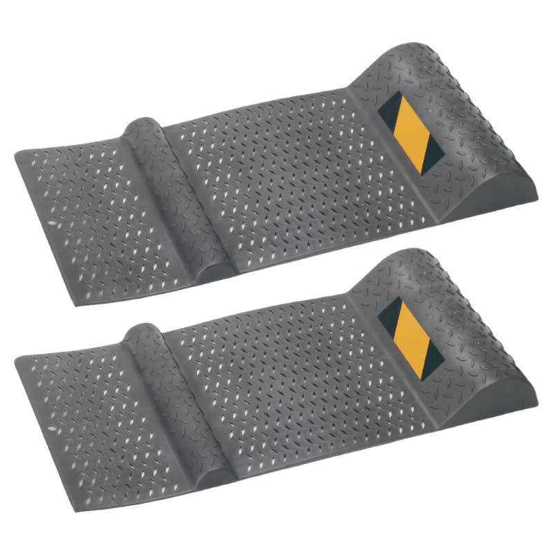 2-teilige Garagenparkmatte, rutschfest, strapazierfähig, verstärktes PP, Garageneinparkhilfe, 53, 3 x 25, 4 x 5, 1 cm, dunkelgrau, Radstopper für die meisten Fahrzeuge, Garageneinparkhilfe, Garagene von Dorccsi