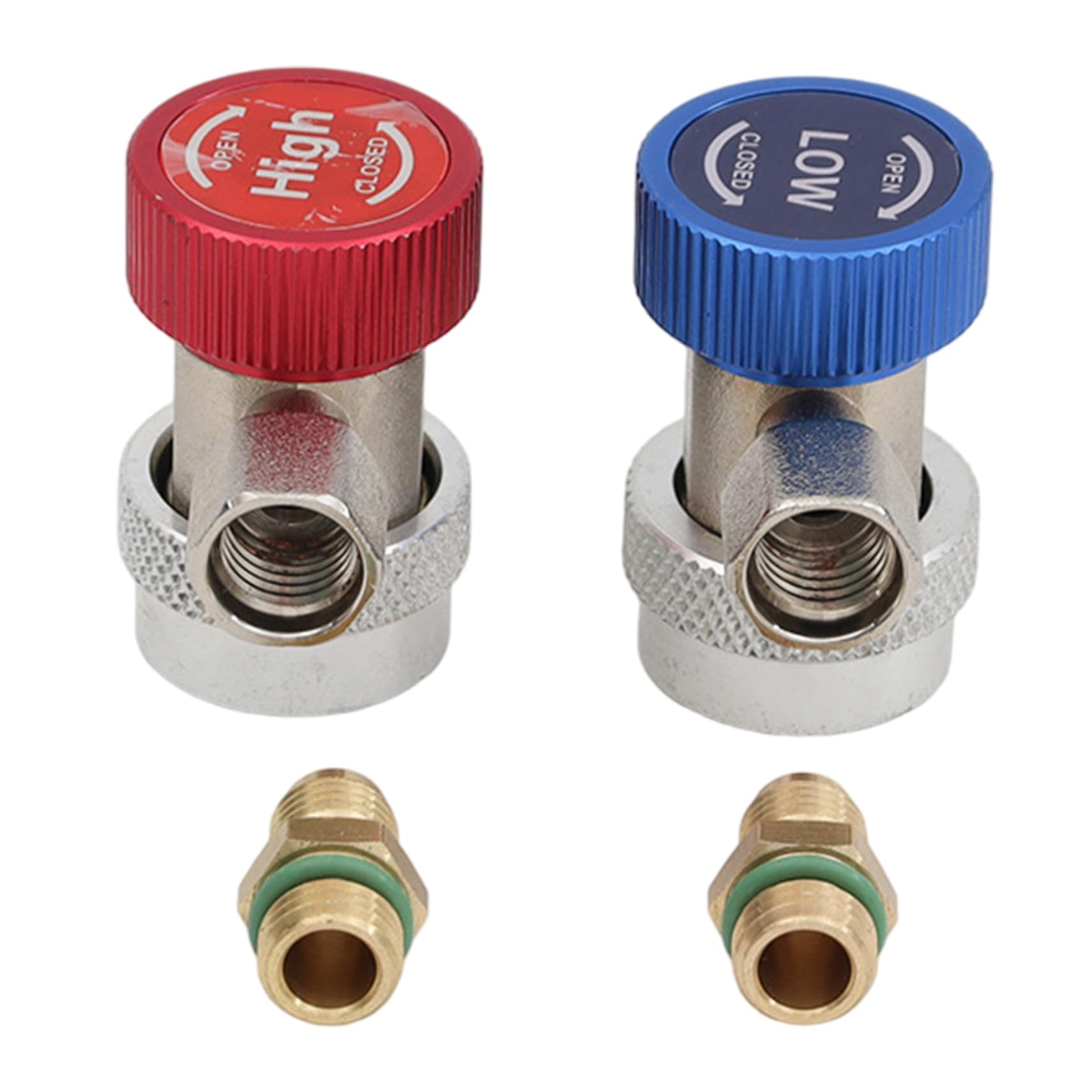 2-teiliger R134A-Adapter, R134A-Adapteranschlüsse mit überragender Effizienz, Kfz-Klimaanlagen-Hoch-/Niederdruckkupplungen für Wartung und Nachfüllen, Auto-AC-Adapter, R454B-Kältemitteladapter, K 2-teiliger R134A-Adapter, R134A-Adapteranschlüsse mit überragender Effizienz, Kfz-Klimaanlagen-Hoch-/Niederdruckkupplungen für Wartung und Nachfüllen, Auto-AC-Adapter, R454B-Kältemitteladapter, K von Dorccsi