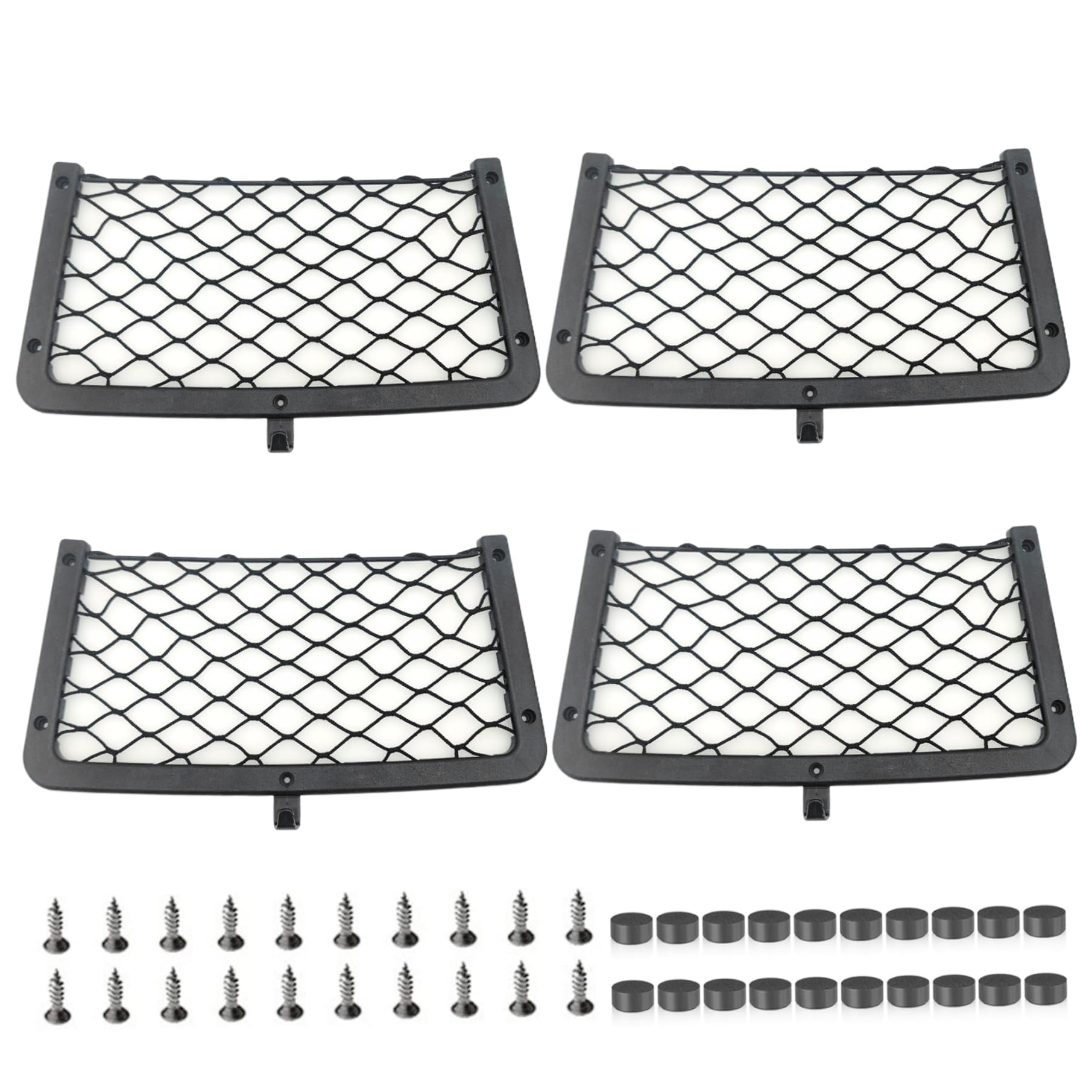 4-teiliges Auto-Netz, 35, 6 x 17, 8 cm, elastisches kleines Frachtnetz, Frachtnetz mit Schrauben und Haken, Aufbewahrungsnetz für die Rückenlehne des Autositzes, kleines, Auto-Netztasche 4-teiliges Auto-Netz, 35, 6 x 17, 8 cm, elastisches kleines Frachtnetz, Frachtnetz mit Schrauben und Haken, Aufbewahrungsnetz für die Rückenlehne des Autositzes, kleines, Auto-Netztasche von Dorccsi