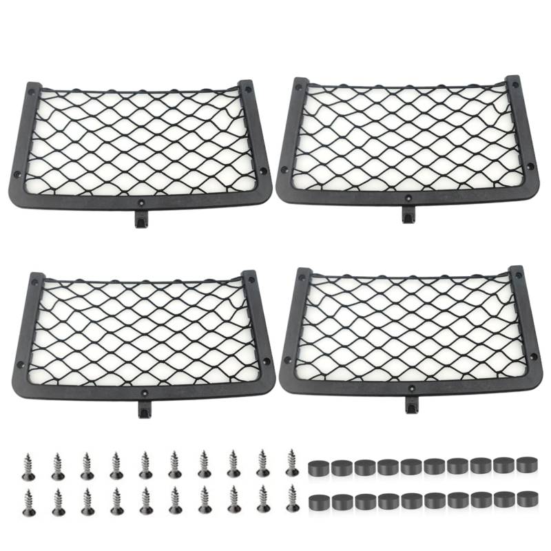 4-teiliges Auto-Netz, 35, 6 x 17, 8 cm, elastisches kleines Frachtnetz, Frachtnetz mit Schrauben und Haken, Aufbewahrungsnetz für die Rückenlehne des Autositzes, kleines, Auto-Netztasche von Dorccsi