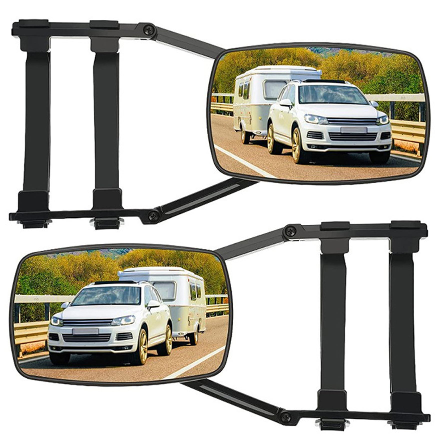 Anhängerspiegel, 2 Stück drehbare Spiegelverlängerungen zum Aufstecken zum Abschleppen mit Befestigungsband, universelle modifizierte Spiegelverlängerungen für Anhänger, Wohnmobil, Autospiegelver Anhängerspiegel, 2 Stück drehbare Spiegelverlängerungen zum Aufstecken zum Abschleppen mit Befestigungsband, universelle modifizierte Spiegelverlängerungen für Anhänger, Wohnmobil, Autospiegelver von Dorccsi