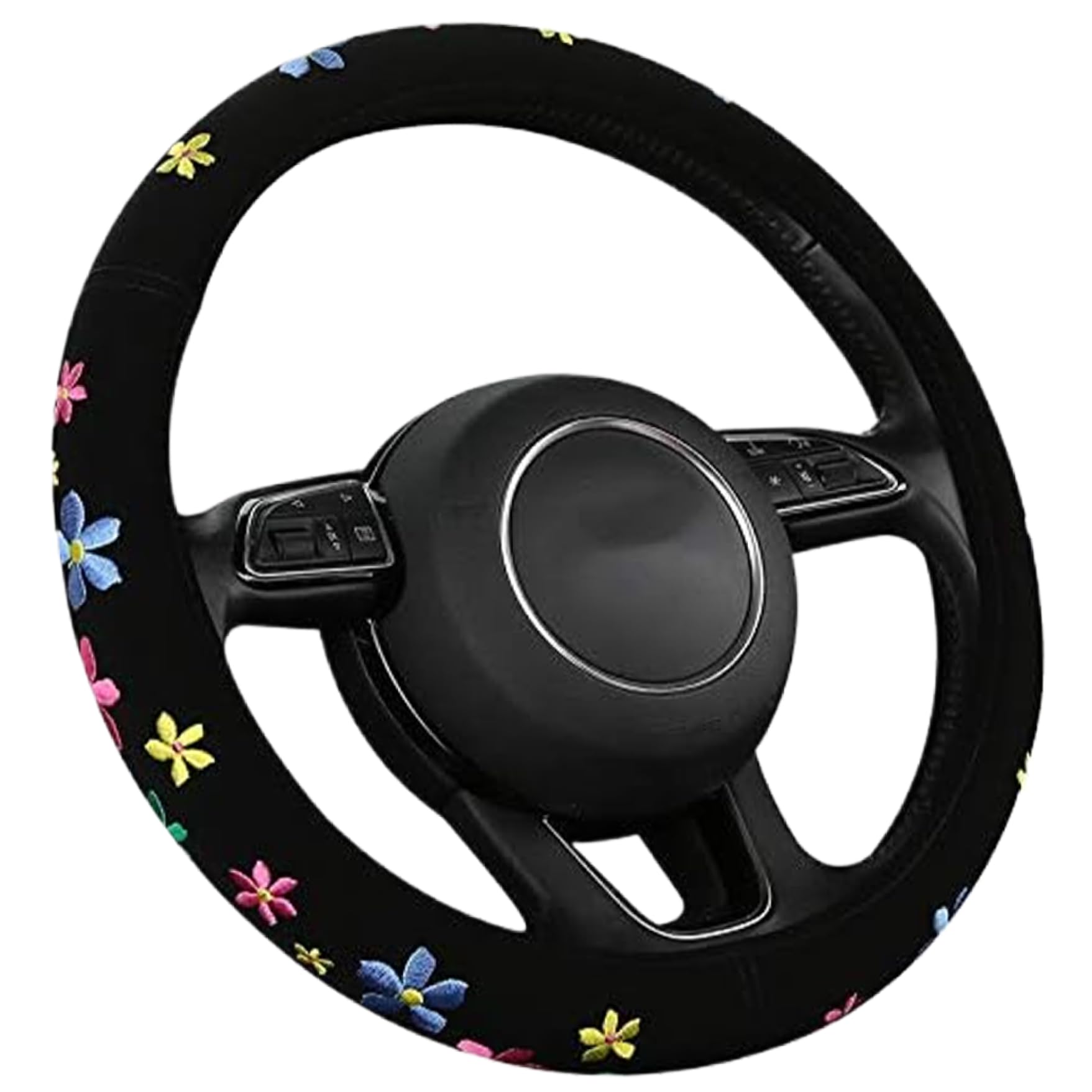 Auto-Lenkradbezug, 38, 1 cm, gesticktes Blumenmuster, süßer Lenkradbezug für Damen, universeller Ersatz, dekoratives Autozubehör für alle Jahreszeiten, für Damen Auto-Lenkradbezug, 38, 1 cm, gesticktes Blumenmuster, süßer Lenkradbezug für Damen, universeller Ersatz, dekoratives Autozubehör für alle Jahreszeiten, für Damen von Dorccsi
