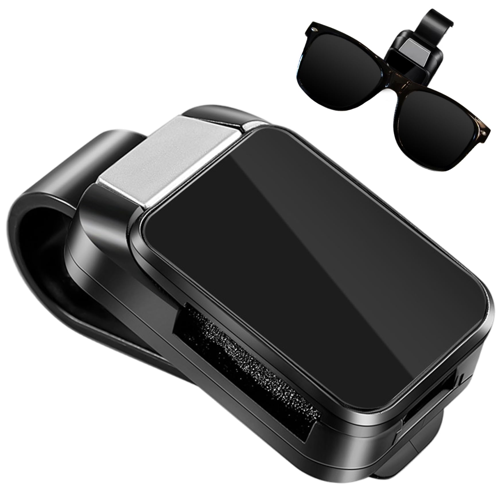 Auto-Sonnenblenden-Clip, kompakter tragbarer Auto-Sonnenbrillenhalter mit Schnalle aus Legierung, multifunktionaler praktischer Brillenclip für das Innenleben des Sonnenblendenzubehörs, schwarzer Auto-Sonnenblenden-Clip, kompakter tragbarer Auto-Sonnenbrillenhalter mit Schnalle aus Legierung, multifunktionaler praktischer Brillenclip für das Innenleben des Sonnenblendenzubehörs, schwarzer von Dorccsi