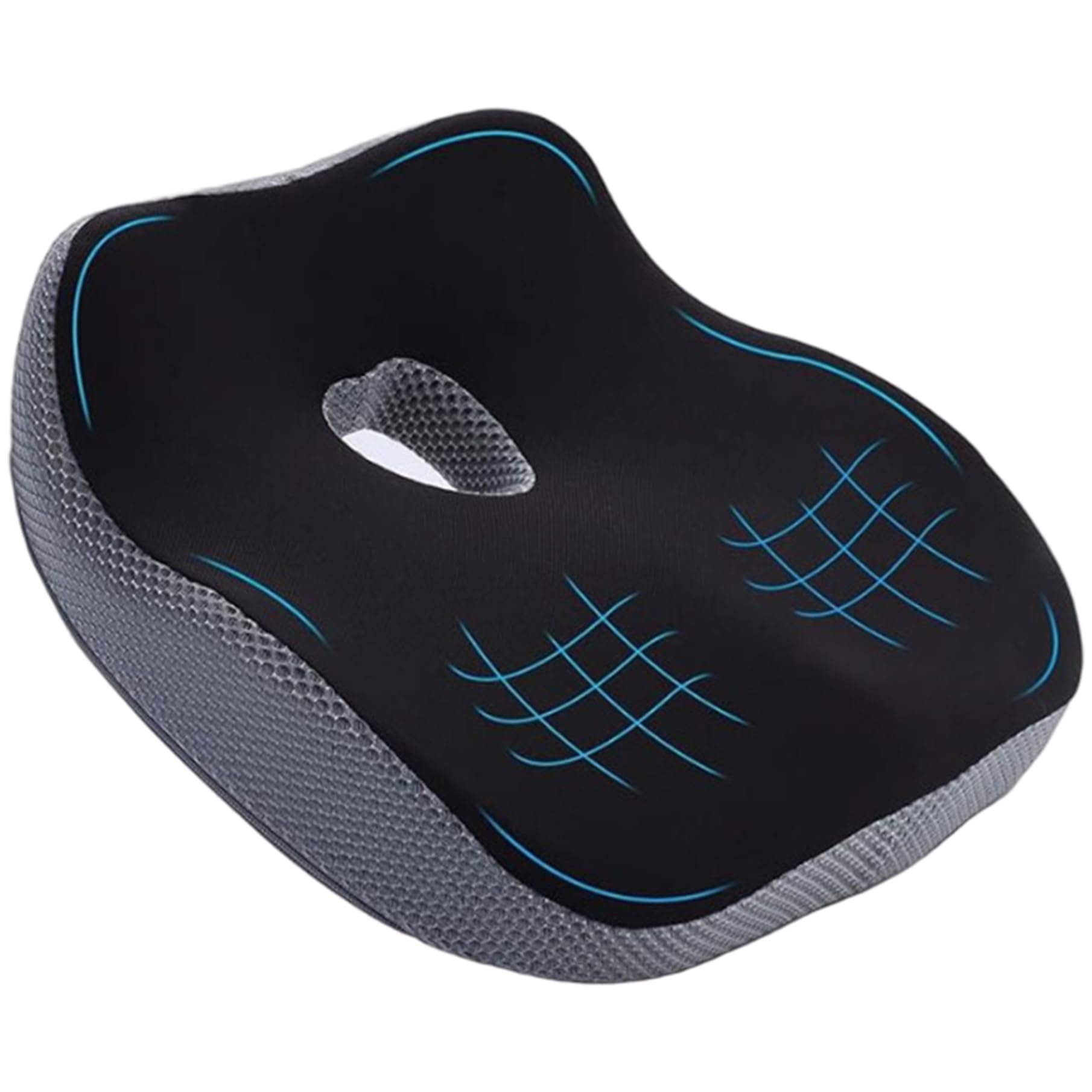 Autositzkissen, atmungsaktives ergonomisches Memory Foam-Sitzkissen mit Loch, schmerzlinderndes, rutschfestes Autopolster für LKW, Bürostuhl, Rollstuhl, Gaming-Stuhl, Keilkissen, Memory Foam-Sitz Autositzkissen, atmungsaktives ergonomisches Memory Foam-Sitzkissen mit Loch, schmerzlinderndes, rutschfestes Autopolster für LKW, Bürostuhl, Rollstuhl, Gaming-Stuhl, Keilkissen, Memory Foam-Sitz von Dorccsi