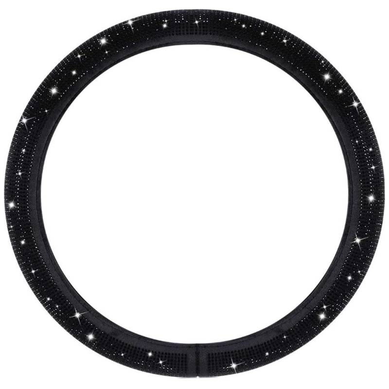 Bling-Lenkradbezug, 15-Zoll-Diamant-Lenkradbezug, funkelnder, luxuriöser Auto-Radbezug ohne Innenring für Damen und Herren von Dorccsi