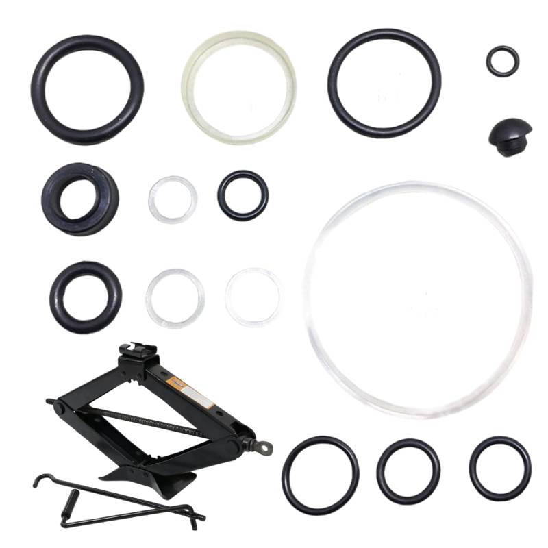 Dichtungssatz für Hydraulikheber, umfassend und Sortiert, O-förmige Wagenheber, Ersatzteile, langlebige Silikonöldichtung, Hydraulikheber, Ersatzteile, Werkzeuge, Wagenheberzubehör von Dorccsi
