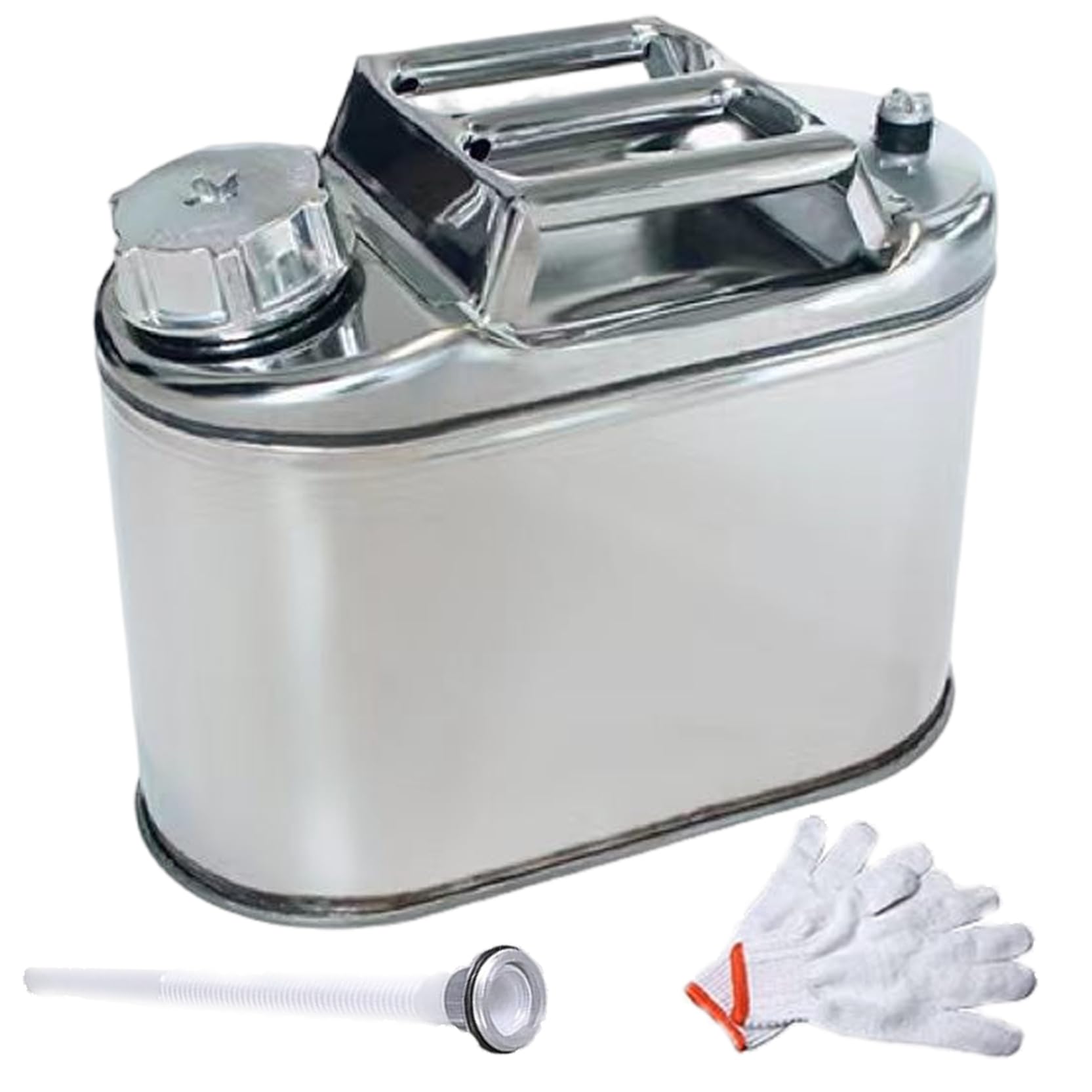 Kraftstoffkanister, 5L Edelstahl Camping Kraftstoffkanister mit Kraftstoffschlauch und Handschuhen, Stabiler mit 3 Griffen für Camping, Bootfahren oder Motorrennen Diesel Kraft Kraftstoffkanister, 5L Edelstahl Camping Kraftstoffkanister mit Kraftstoffschlauch und Handschuhen, Stabiler mit 3 Griffen für Camping, Bootfahren oder Motorrennen Diesel Kraft von Dorccsi