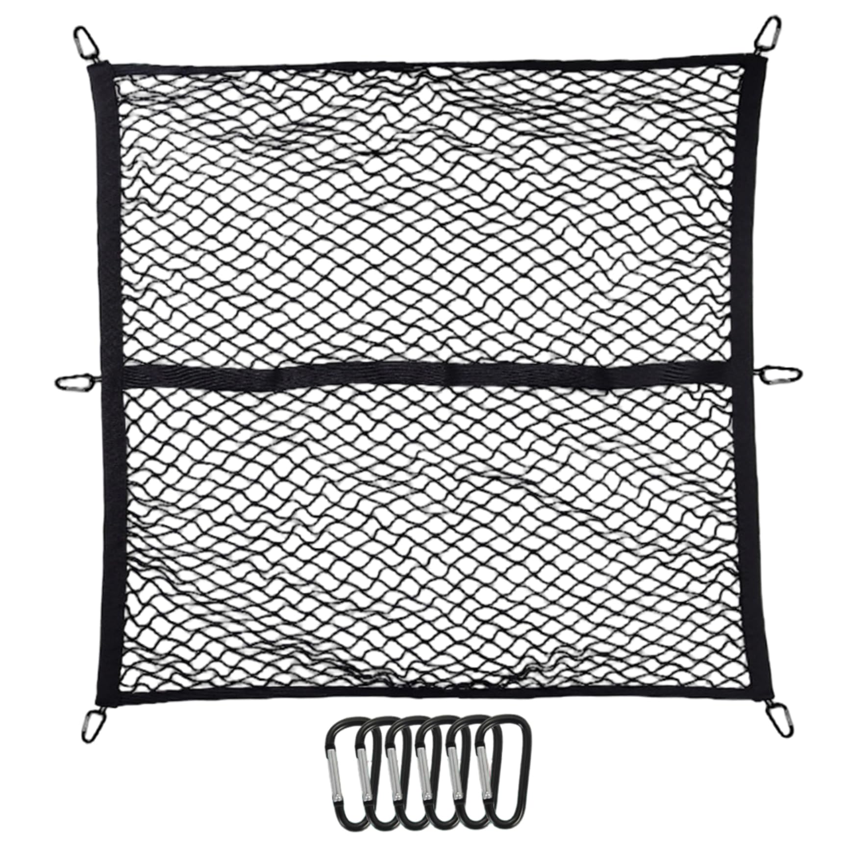 Ladungsnetz, 47 x 47 Zoll, hochelastisches Polyester-Ladungsnetz mit Karabiner, faltbares tragbares Auto-Lagernetz für Lieferwagen, Auto-Decken-, für Lieferwagen, Lage Ladungsnetz, 47 x 47 Zoll, hochelastisches Polyester-Ladungsnetz mit Karabiner, faltbares tragbares Auto-Lagernetz für Lieferwagen, Auto-Decken-, für Lieferwagen, Lage von Dorccsi