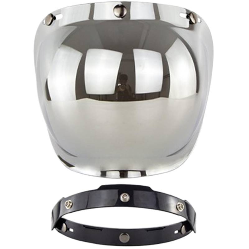 Motorradhelmvisier, 3-Snap-Motorradhelmschild mit offenem Gesicht, Retro-Klapp-Motorrad-Gesichtsschutz, sonnen- und winddichter Motorrad-Blasenspiegelvisier-Helmvisier-Gesichtsschutz von Dorccsi